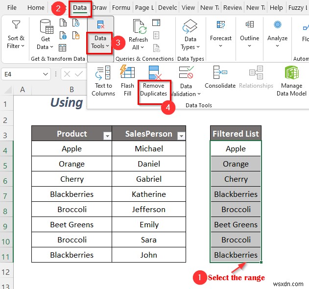 Cách sao chép danh sách thả xuống của bộ lọc trong Excel (5 cách)