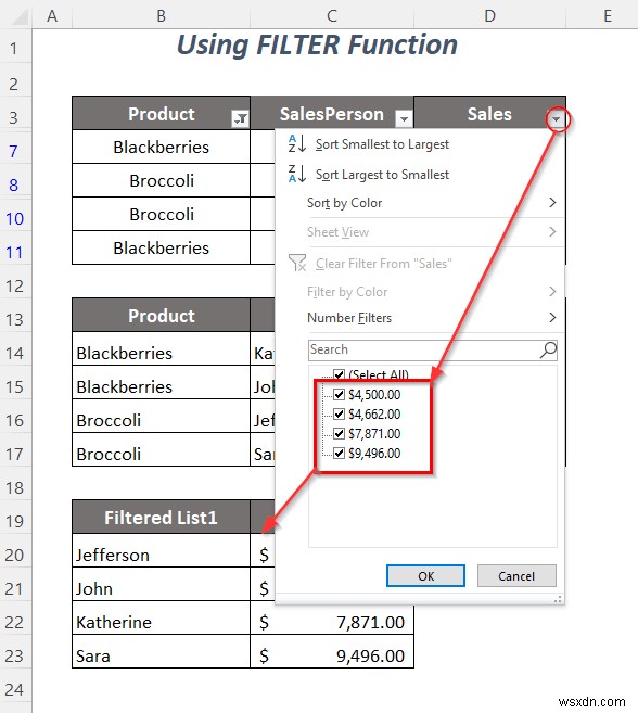 Cách sao chép danh sách thả xuống của bộ lọc trong Excel (5 cách)