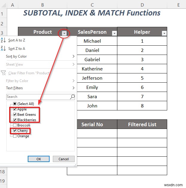 Cách sao chép danh sách thả xuống của bộ lọc trong Excel (5 cách)