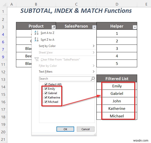 Cách sao chép danh sách thả xuống của bộ lọc trong Excel (5 cách)