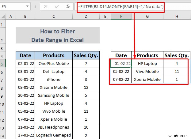 Cách lọc phạm vi ngày trong Excel (5 phương pháp dễ dàng)