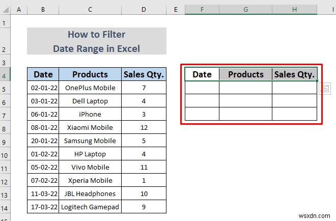 Cách lọc phạm vi ngày trong Excel (5 phương pháp dễ dàng)