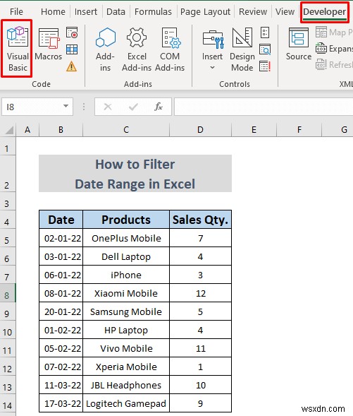 Cách lọc phạm vi ngày trong Excel (5 phương pháp dễ dàng)