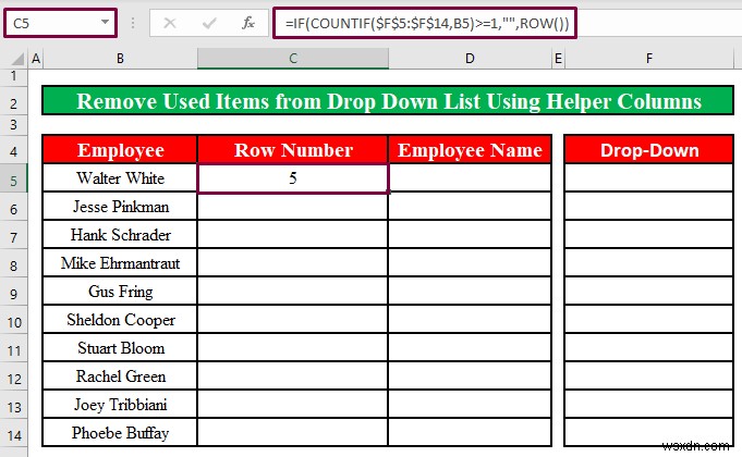 Cách xóa các mục đã sử dụng khỏi danh sách thả xuống trong Excel (2 phương pháp)