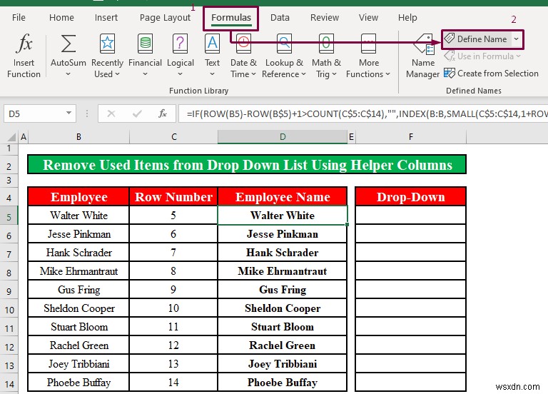 Cách xóa các mục đã sử dụng khỏi danh sách thả xuống trong Excel (2 phương pháp)