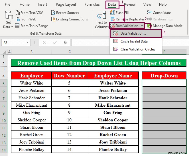 Cách xóa các mục đã sử dụng khỏi danh sách thả xuống trong Excel (2 phương pháp)