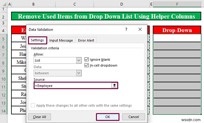 Cách xóa các mục đã sử dụng khỏi danh sách thả xuống trong Excel (2 phương pháp)