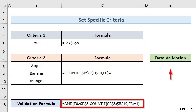 Cách áp dụng nhiều xác thực dữ liệu trong một ô trong Excel (3 Ví dụ)