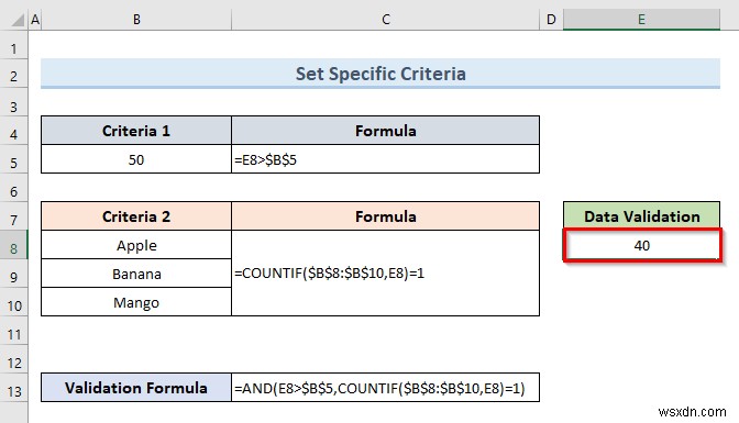 Cách áp dụng nhiều xác thực dữ liệu trong một ô trong Excel (3 Ví dụ)