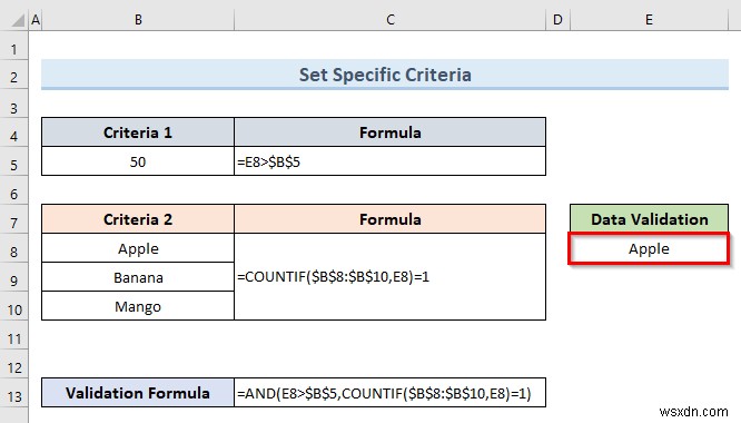 Cách áp dụng nhiều xác thực dữ liệu trong một ô trong Excel (3 Ví dụ)