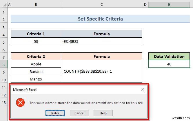 Cách áp dụng nhiều xác thực dữ liệu trong một ô trong Excel (3 Ví dụ)