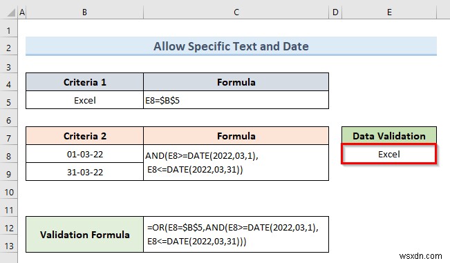 Cách áp dụng nhiều xác thực dữ liệu trong một ô trong Excel (3 Ví dụ)