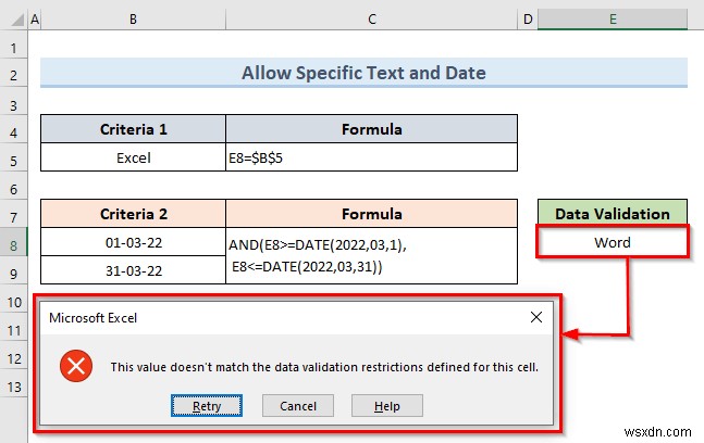 Cách áp dụng nhiều xác thực dữ liệu trong một ô trong Excel (3 Ví dụ)