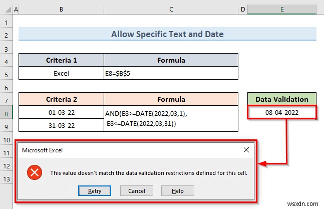 Cách áp dụng nhiều xác thực dữ liệu trong một ô trong Excel (3 Ví dụ)