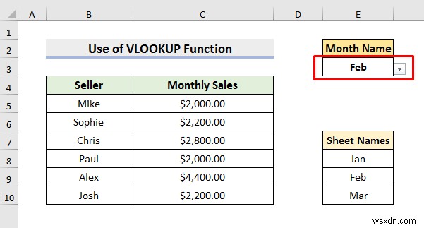 Cách chọn từ thả xuống và kéo dữ liệu từ trang tính khác nhau trong Excel