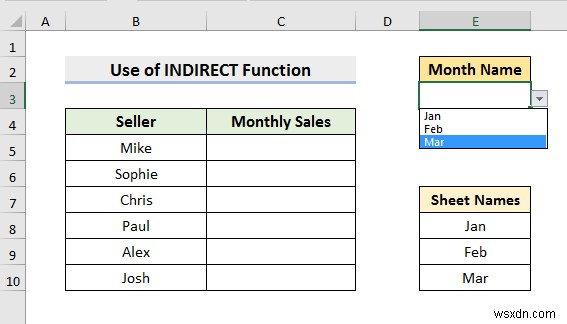 Cách chọn từ thả xuống và kéo dữ liệu từ trang tính khác nhau trong Excel