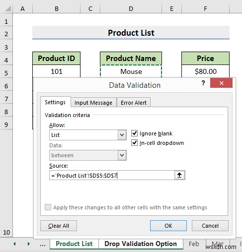 Cách chọn từ thả xuống và kéo dữ liệu từ trang tính khác nhau trong Excel