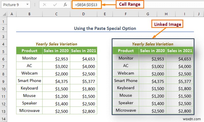 Cách liên kết ảnh với giá trị ô trong Excel (4 phương pháp nhanh)