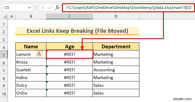 Tại sao các liên kết Excel của tôi tiếp tục bị hỏng? (3 lý do với giải pháp)