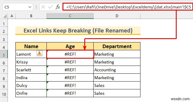 Tại sao các liên kết Excel của tôi tiếp tục bị hỏng? (3 lý do với giải pháp)