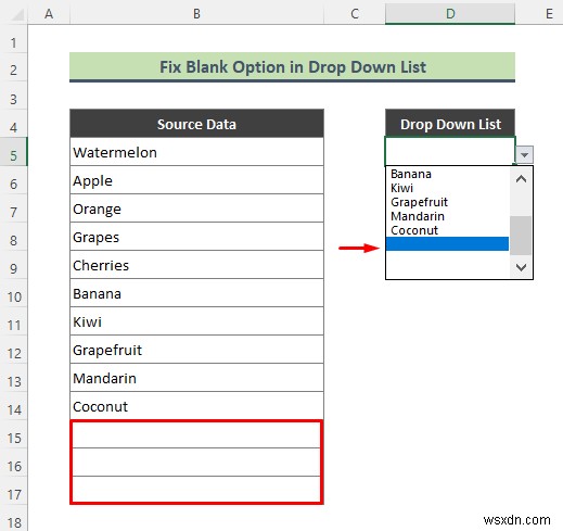 Cách thêm tùy chọn trống vào danh sách thả xuống trong Excel (2 phương pháp)