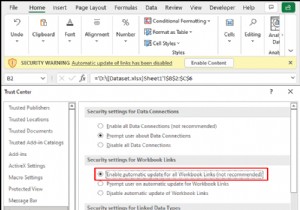 [Khắc phục]:Cập nhật liên kết tự động trong Excel đã bị vô hiệu hóa