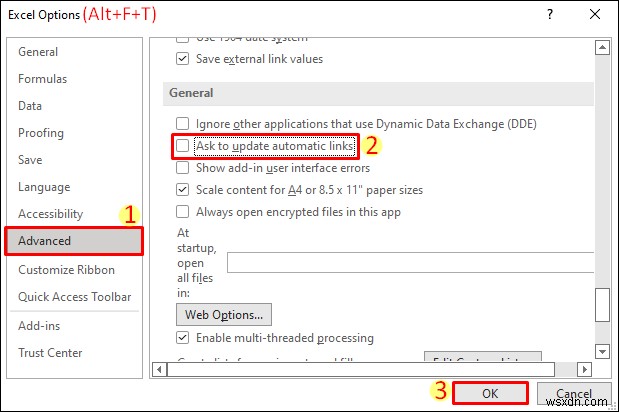 [Khắc phục]:Cập nhật liên kết tự động trong Excel đã bị vô hiệu hóa