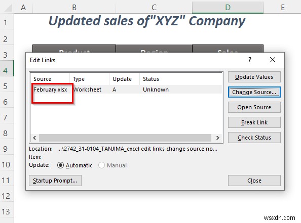 [Khắc phục]:Liên kết chỉnh sửa Excel Thay đổi nguồn không hoạt động