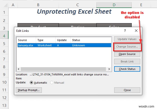 [Khắc phục]:Liên kết chỉnh sửa Excel Thay đổi nguồn không hoạt động