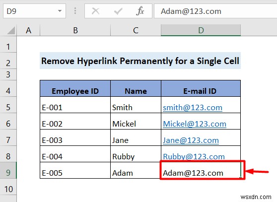 Cách xóa siêu liên kết vĩnh viễn trong Excel (4 cách)