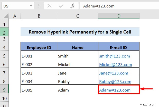 Cách xóa siêu liên kết vĩnh viễn trong Excel (4 cách)