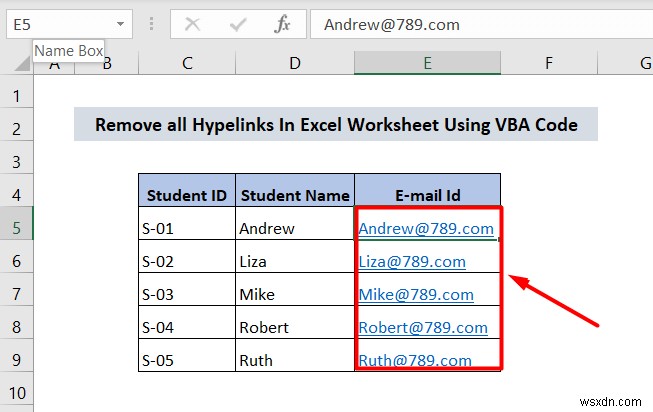 Cách xóa siêu liên kết vĩnh viễn trong Excel (4 cách)