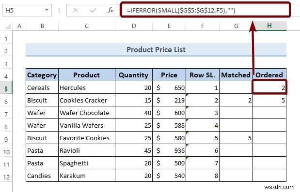 Tạo bộ lọc Excel bằng danh sách thả xuống dựa trên giá trị ô