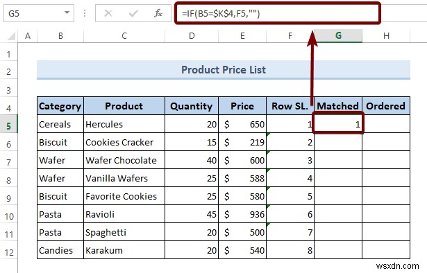 Tạo bộ lọc Excel bằng danh sách thả xuống dựa trên giá trị ô