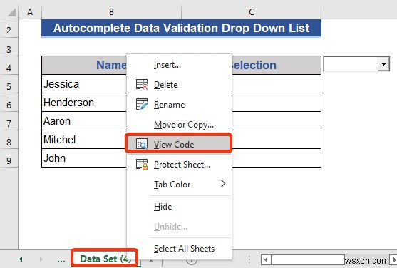 Danh sách thả xuống xác thực dữ liệu tự động hoàn thành trong Excel (2 phương pháp)