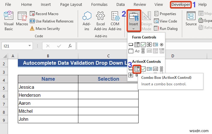 Danh sách thả xuống xác thực dữ liệu tự động hoàn thành trong Excel (2 phương pháp)