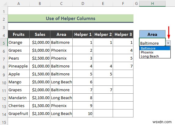 Danh sách thả xuống xác thực dữ liệu Excel với bộ lọc (2 ví dụ)