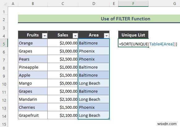 Danh sách thả xuống xác thực dữ liệu Excel với bộ lọc (2 ví dụ)