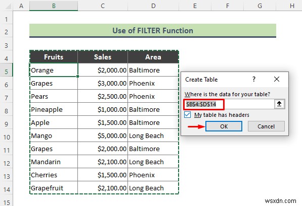 Danh sách thả xuống xác thực dữ liệu Excel với bộ lọc (2 ví dụ)