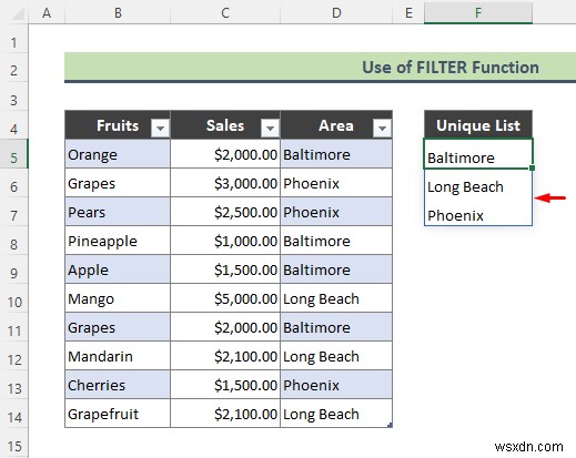 Danh sách thả xuống xác thực dữ liệu Excel với bộ lọc (2 ví dụ)