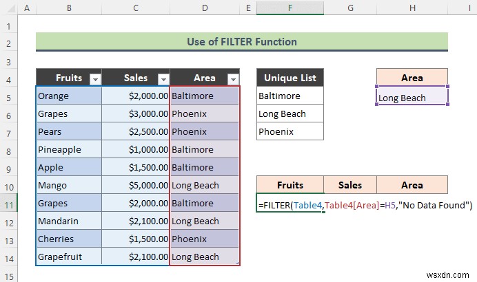 Danh sách thả xuống xác thực dữ liệu Excel với bộ lọc (2 ví dụ)