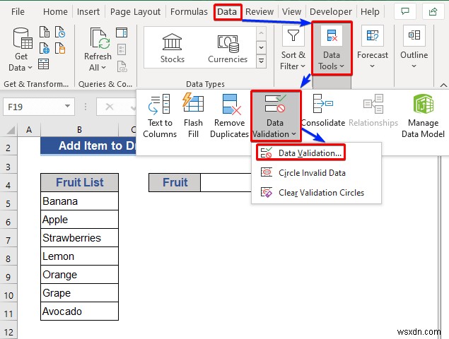 Cách thêm mục vào danh sách thả xuống trong Excel (5 phương pháp)