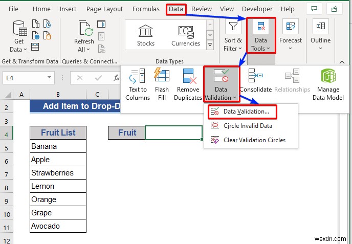 Cách thêm mục vào danh sách thả xuống trong Excel (5 phương pháp)