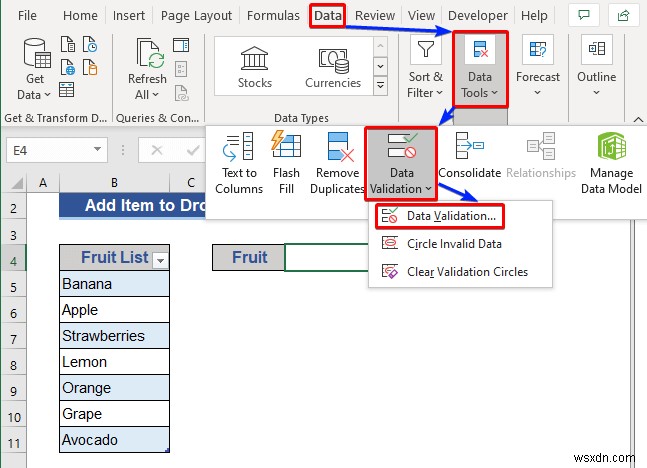 Cách thêm mục vào danh sách thả xuống trong Excel (5 phương pháp)