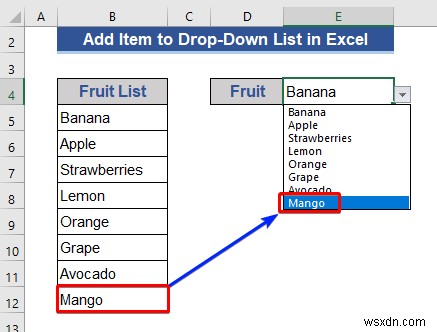 Cách thêm mục vào danh sách thả xuống trong Excel (5 phương pháp)