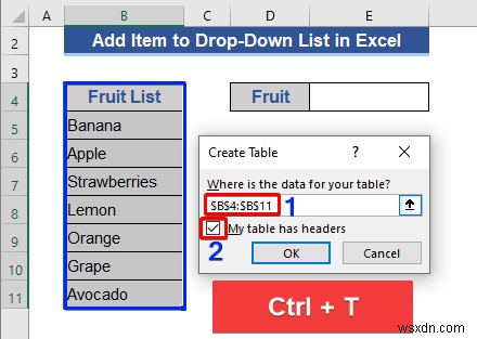 Cách thêm mục vào danh sách thả xuống trong Excel (5 phương pháp)