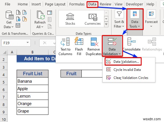 Cách thêm mục vào danh sách thả xuống trong Excel (5 phương pháp)