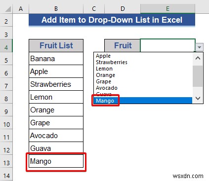 Cách thêm mục vào danh sách thả xuống trong Excel (5 phương pháp)