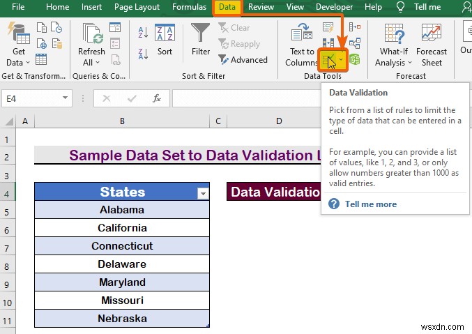 Cách tạo danh sách xác thực dữ liệu từ bảng trong Excel (3 phương pháp)