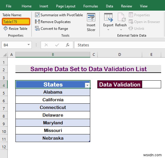 Cách tạo danh sách xác thực dữ liệu từ bảng trong Excel (3 phương pháp)